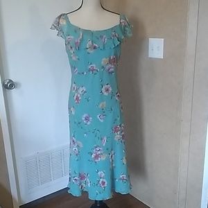 Ralph lauren romantic 💯 percent silk floral dress